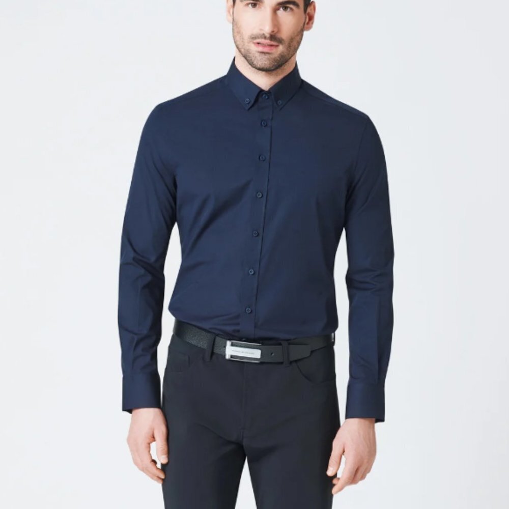 Porsche Design Men's Slim Fit Luxe PD Icon Button Down Shirt - 39/40